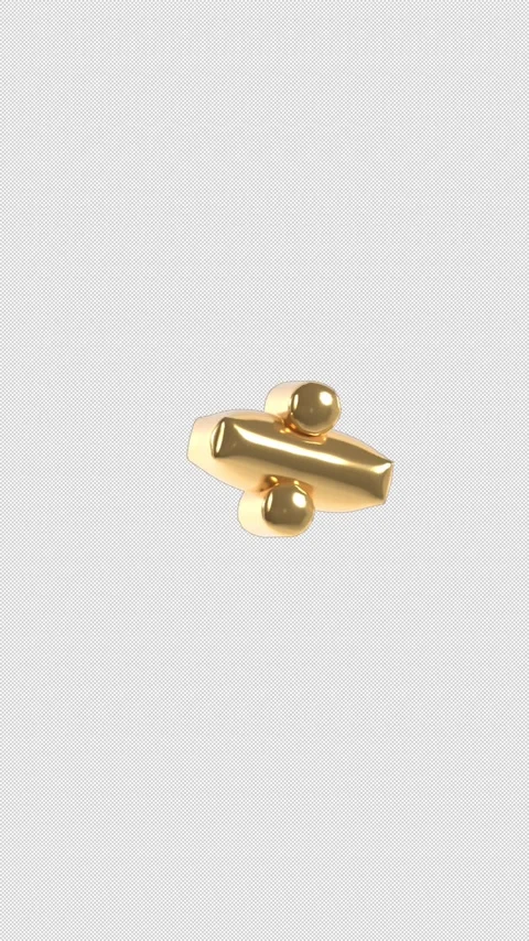 Vertical 3d Golden Balloon Divide Sign Floating Loop 4k Alpha Stock Footage 344916197