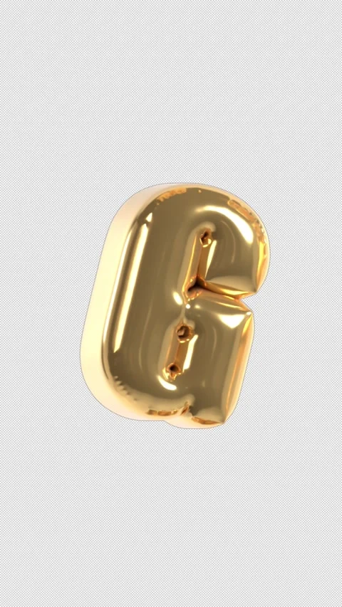 Vertical 3d Golden Balloon Letter G Floating Loop 4k Alpha Stock Footage 344712971