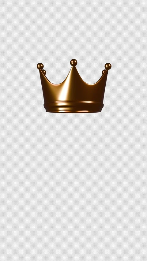Vertical 3D Golden Crown Rotating Reveal Transparent Background 4K Vídeos de archivo 332855409