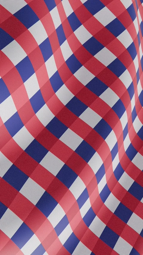 Vertical 3D Independence Day 4th July gingham red white blue pattern loop Stockbeeldmateriaal 334999038