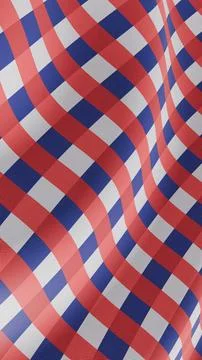 Vertical 3D Independence Day 4th July gingham red white blue pattern patriotic Stock Illustration