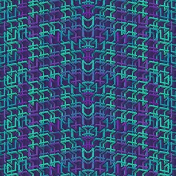 Vertical 3D Isometric Data Pattern in Turquoise and Purple Stock Illustration