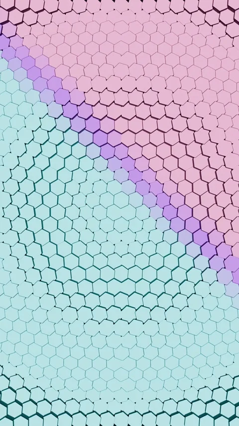 Vertical 3D Pastel Hexagon Wave Animation Abstract Geometric Background Stock Footage 330942228