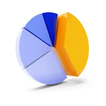 Vertical 3d pie chart Illustrazione stock
