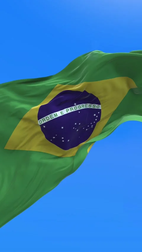 Vertical 3D realistic waving flag background Video stock 197035272