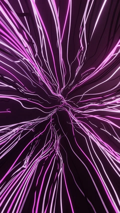 Vertical 3D render background white and violet with lines strands changing Stock Footage 220312609