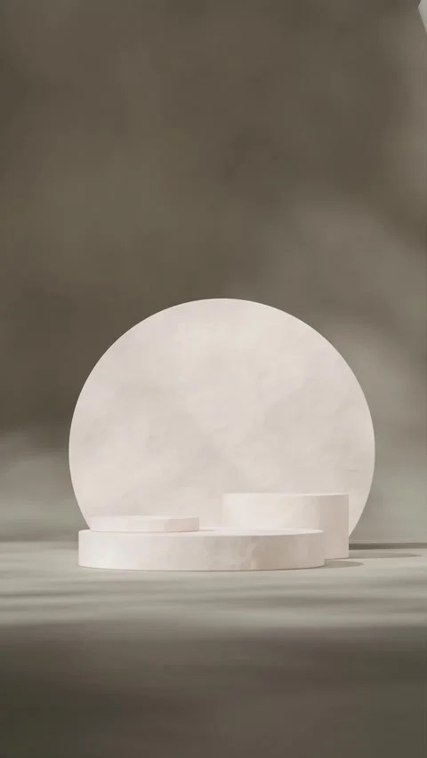 Vertical 3D render template background of podium mockup with moving shadow Stock Footage 284916996