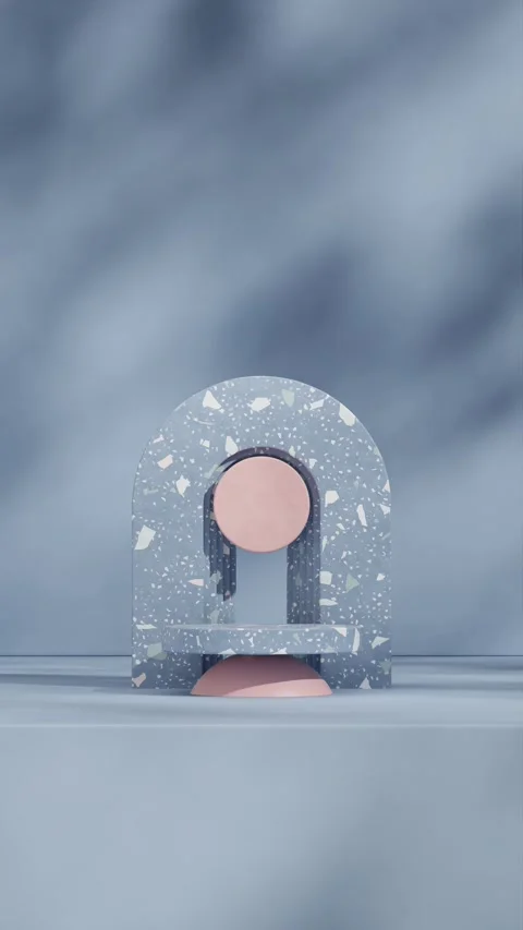 Vertical 3D render template background of podium mockup with moving shadow Stock Footage 284935165