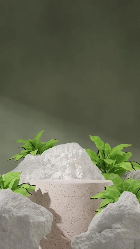 Vertical 3D render template background of podium mockup with moving shadow Stock Footage 290294046