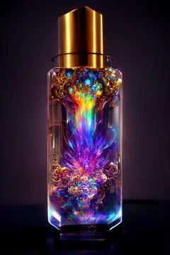 Vertical 3D rendered magic perfume Stockillustratie