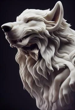Vertical 3D rendering illustration of a wolf stature Stockillustratie