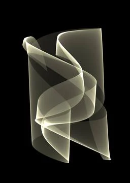 Vertical 3D rendering of a white layered spiral pattern isolated on a black back Stock Illustration