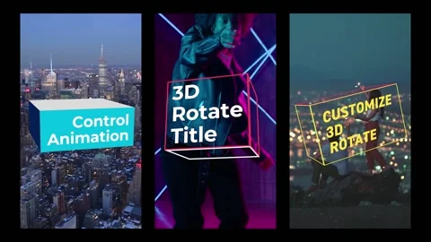 Vertical 3D Rotate Title Stock After Effects