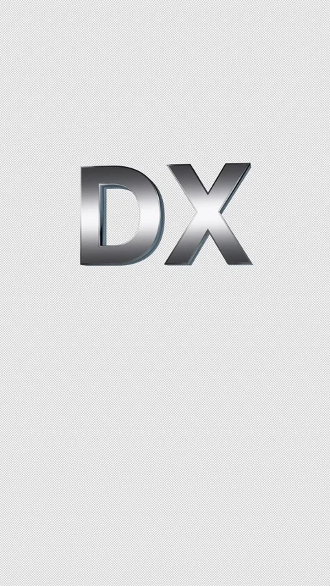 Vertical 3D Silver DX Text Rotating Reveal Transparent Background 4K Vídeos de archivo 332997846