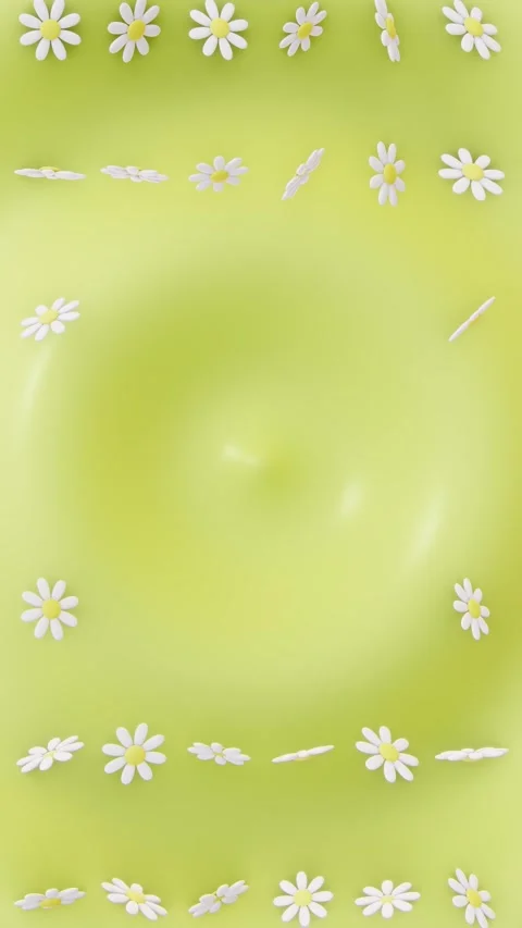 Vertical 3D spring daisy flowers frame border Easter copyspace background loop Stock Footage 328528750