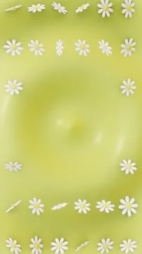 Vertical 3D spring daisy flowers frame border Easter copyspace background 스톡 일러스트