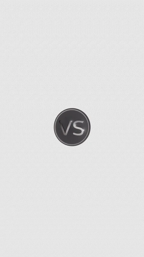 Vertical 3D VS Logo Medal Rotating Reveal - Silver Metallic Text Stock Footage 332660215