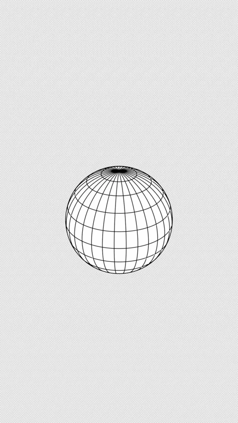 Vertical 3D Wireframe Globe Sphere Rotating 4K Loop Alpha Stock-Footage 337017480