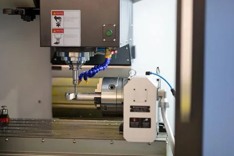 Vertical 4 axis CNC milling machine Stock Photos