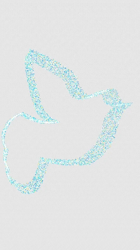 Vertical 4K 3D Peace Dove Particle Loop Alpha Channel Stock Footage 337481717