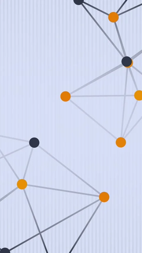 Vertical 4K Abstract Node Network Loop Light Blue Stock Footage 343289809