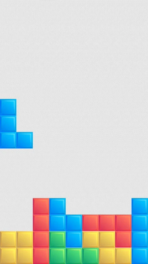 Vertical 4K animated video. Alpha channel. Puzzle Tetris Block Slide Transition Stock Footage 233850199