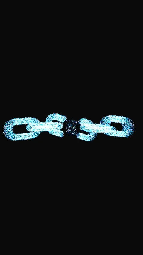 Vertical 4K Broken Chain Particle Loop on Black Background 库存影片 337488494