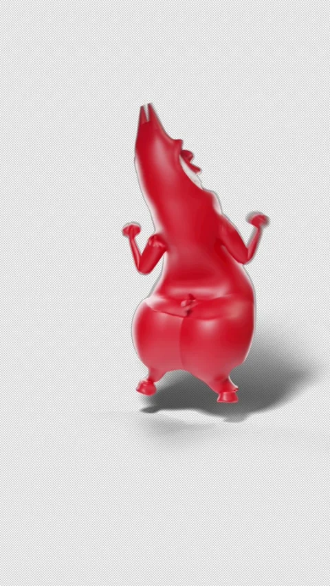 Vertical 4K Cartoon Devil 360 Rotation Dance Loop 스톡 동영상 346205694