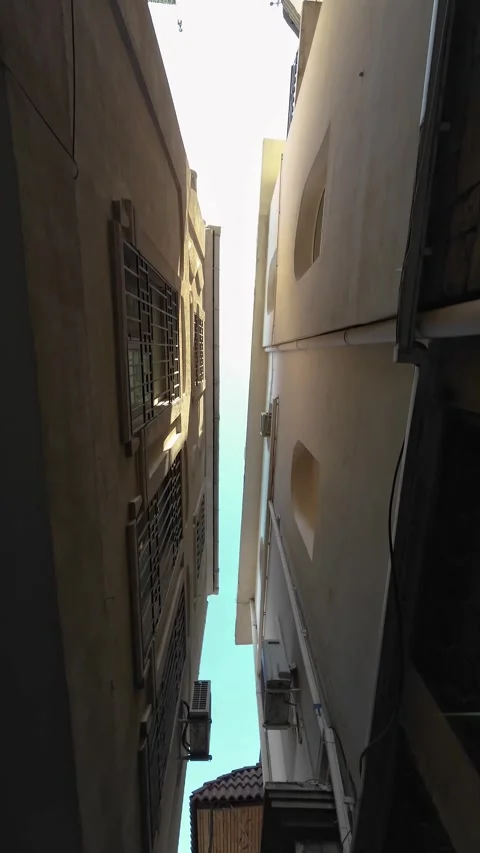 Vertical 4K Cinematic View of Historic Landmarks in Baku Old City Stock Footage 339097141