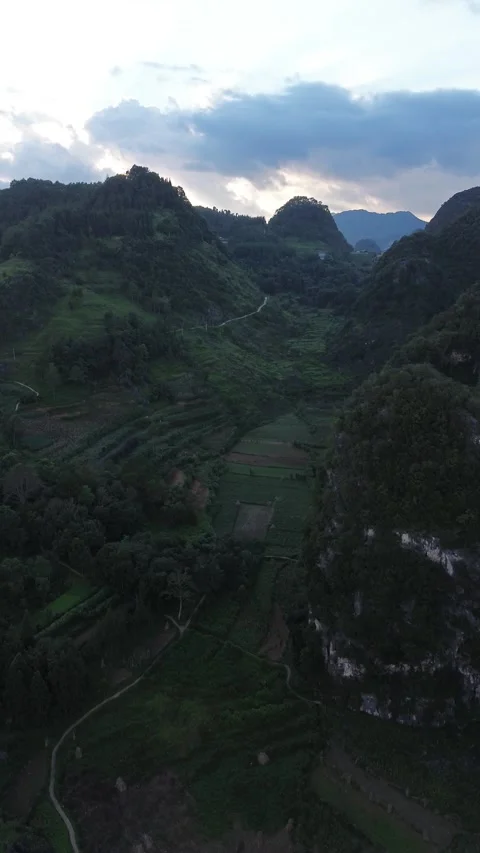 Vertical 4K Drone Ha Giang Loop Vietnam Mountain Landscape Stock Footage 337936622