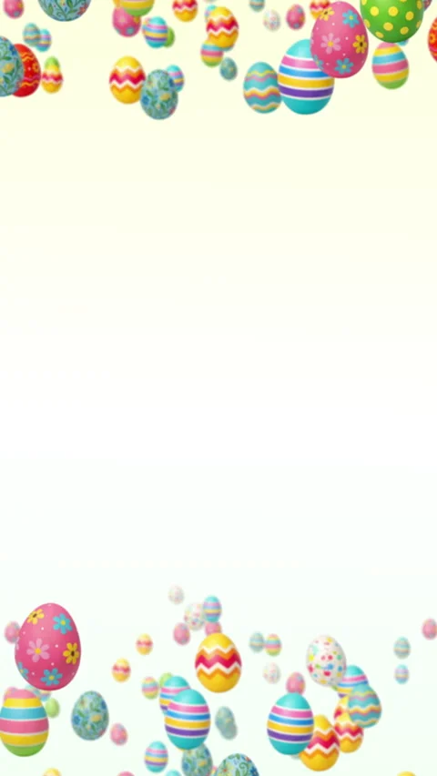 Vertical 4K Easter Eggs Animation with Center Copy Space Stock Footage 330358170