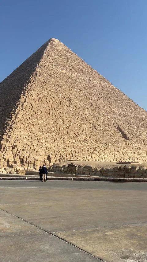Vertical 4K: Full View of the Pyramid of Giza in Egypt Stock Footage 309319279