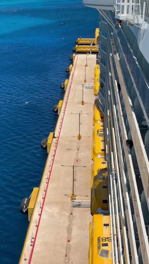 Vertical 4K High Angle Static View Of Empty Cruise Port Pier In Cabo Rojo Stock Footage 335480232