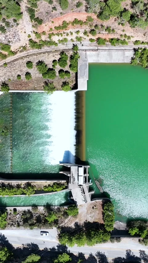Vertical 4k images of the dam Stock Footage 311051149
