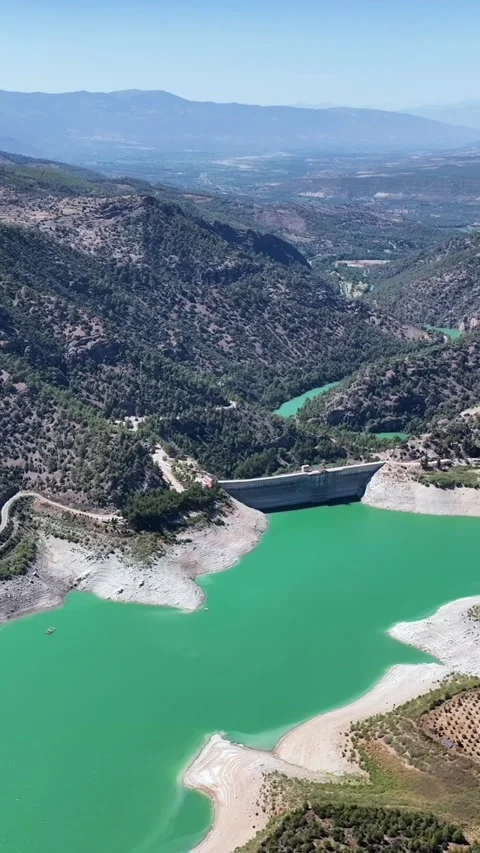 Vertical 4k images of the dam Stock Footage 311051359