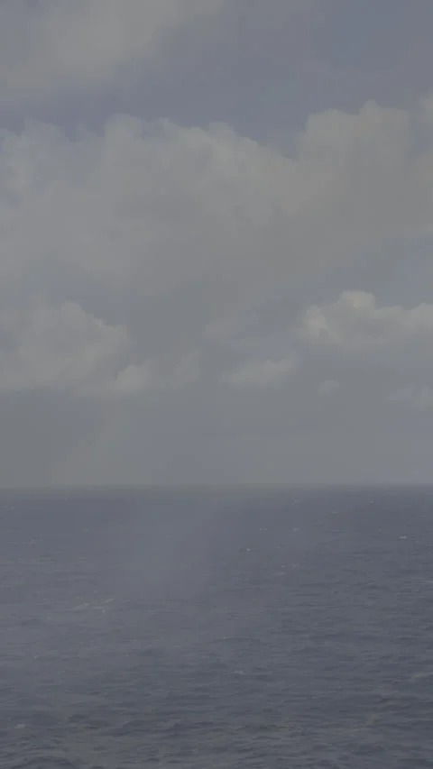 Vertical 4K LOG Rainbow Over Ocean Horizon Cruise Ship Flat Profile Vídeos de archivo 335425910