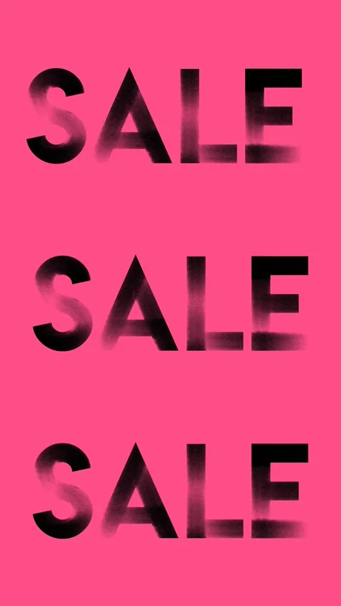 Vertical 4K loop animation video. Black text Sale on pink magenta background Stock Footage 310057597