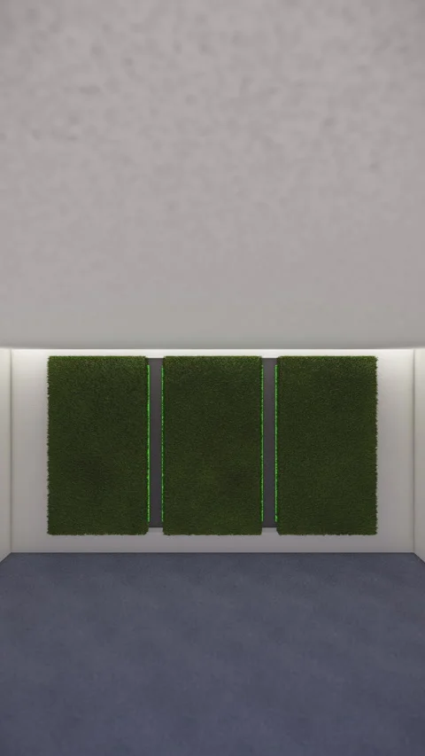 Vertical 4K Pulsing Green LED Light Grass Wall Studio Seamless Loop Backdrop Stock Footage 341508956