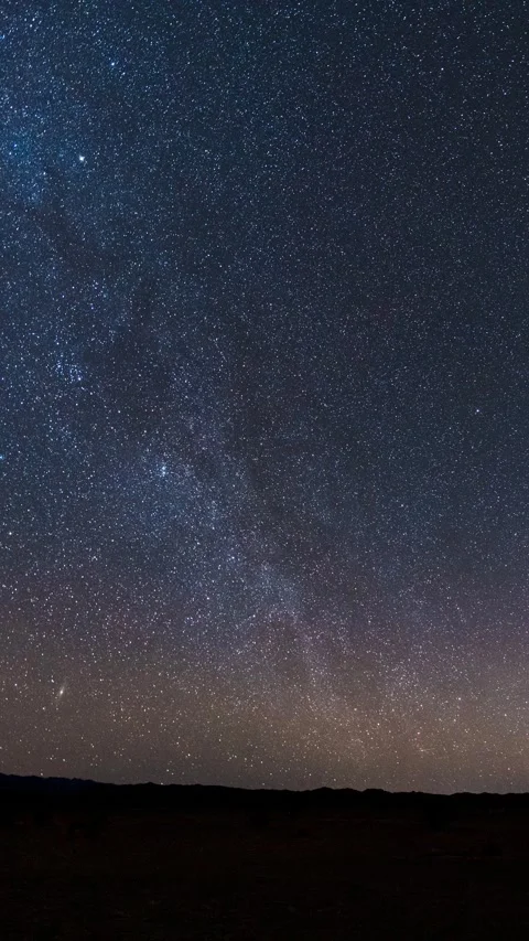 Vertical 4K Timelapse of Starry Night Sky with Milky Way in California Desert Stock Footage 322793344