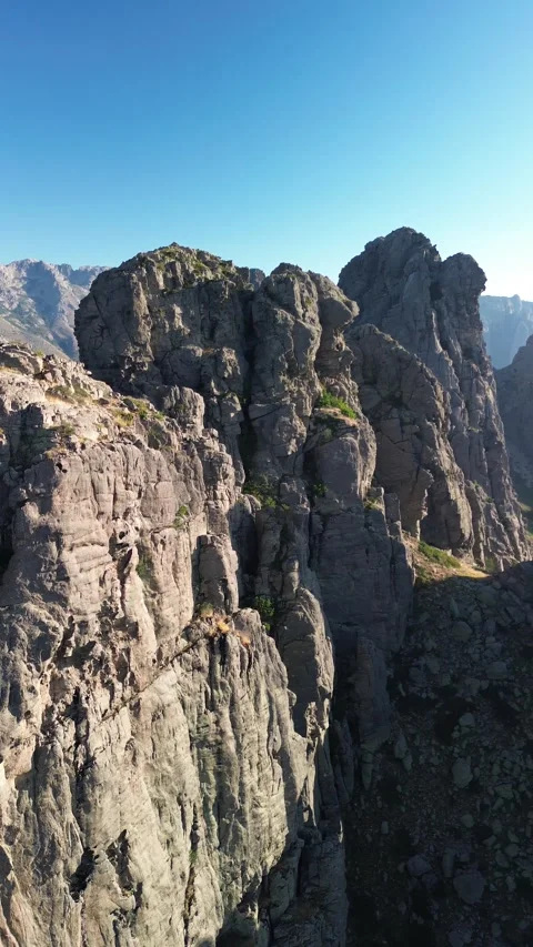Vertical 4K video of Bavella Needles, Corsica - Mobile 9:16 Drone Aerial Stock Footage 328411267