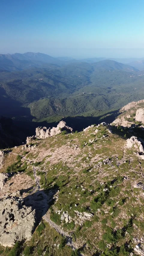 Vertical 4K video of Bavella Needles, Corsica - Mobile 9:16 Drone Aerial Video stock 328411327