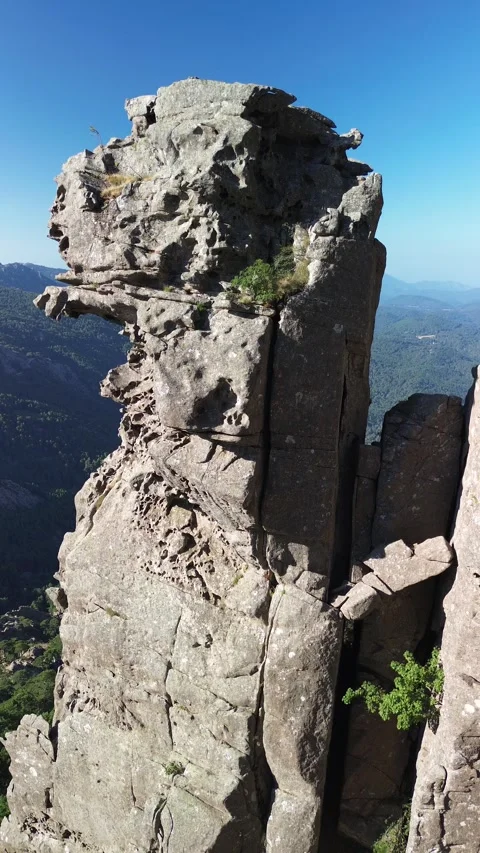 Vertical 4K video of Bavella Needles, Corsica - Mobile 9:16 Drone Aerial Stock Footage 328411422