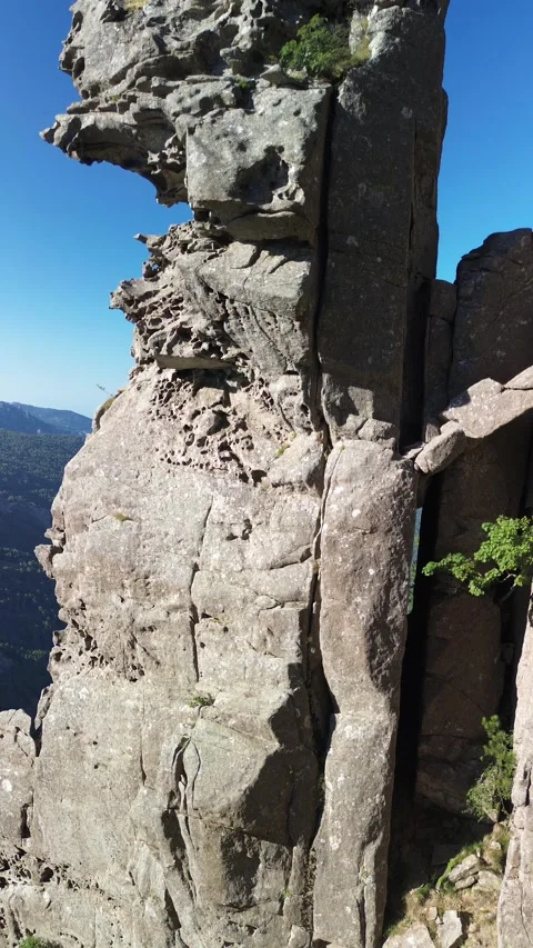 Vertical 4K video of Bavella Needles, Corsica - Mobile 9:16 Drone Aerial Stock Footage 328411461
