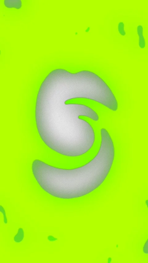 Vertical 4K video. Cartoon intro with acid green toxic spiral sludge flow Stock Footage 334872324