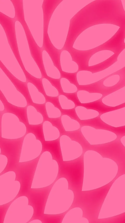 Vertical 4K video. Glow pink hearts on acid magenta background Stock Footage 299833920