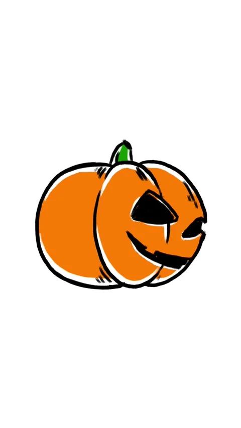 Vertical 4K video. Jack Lantern with face turn on white Stock Footage 317957309