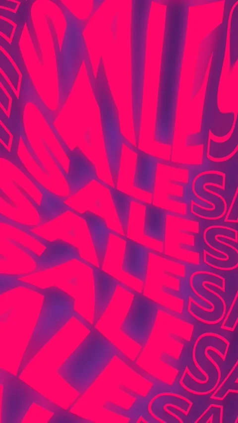 Vertical 4K video. Loop animation. Bright pink wavy text floats across screen Stock Footage 277314567