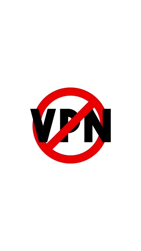 Vertical 4K video. Sign prohibiting use of VPN services and servers in Russia Stock Footage 314008699