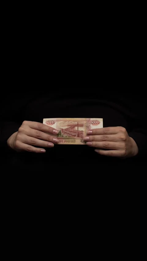 Vertical 4K video. Stop motion animation. One dollar USA and 5000 rubles Video stock 278612271