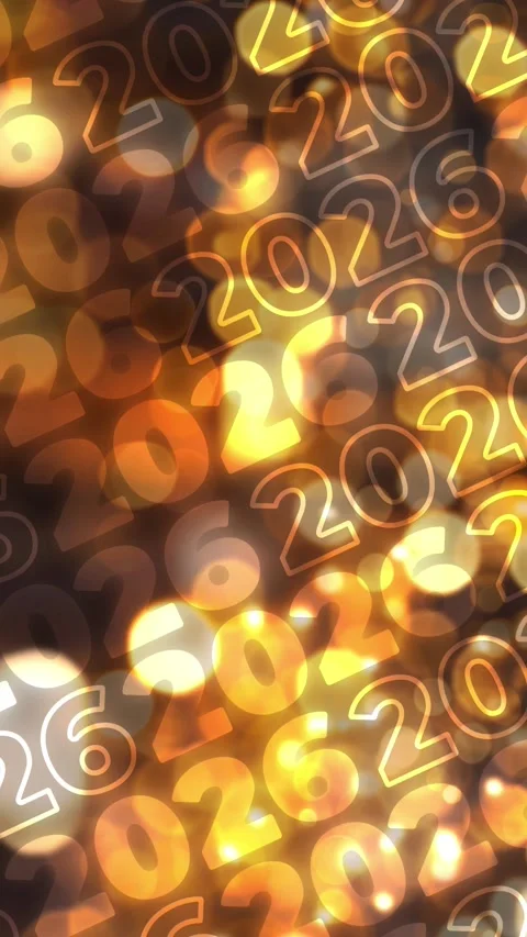 Vertical 4K video. Wave number 2026 moves diagonally Stock Footage 325059610